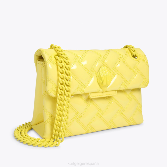 Kurt Geiger mujer londres mini kensington empapar 2LPR79 | bolsas amarillo